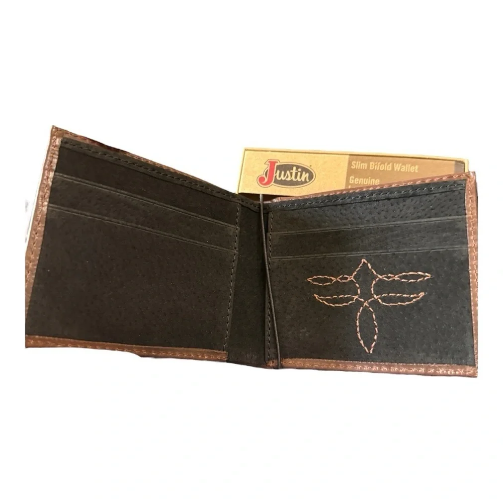 Justin Slim Bifold Wallet – Genuine Leather RFID